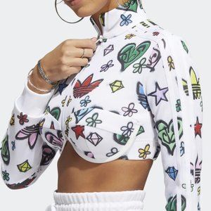 ADIDAS Originals Women's JEREMY SCOTT MONO CROP TRACK TOP Small HL6475